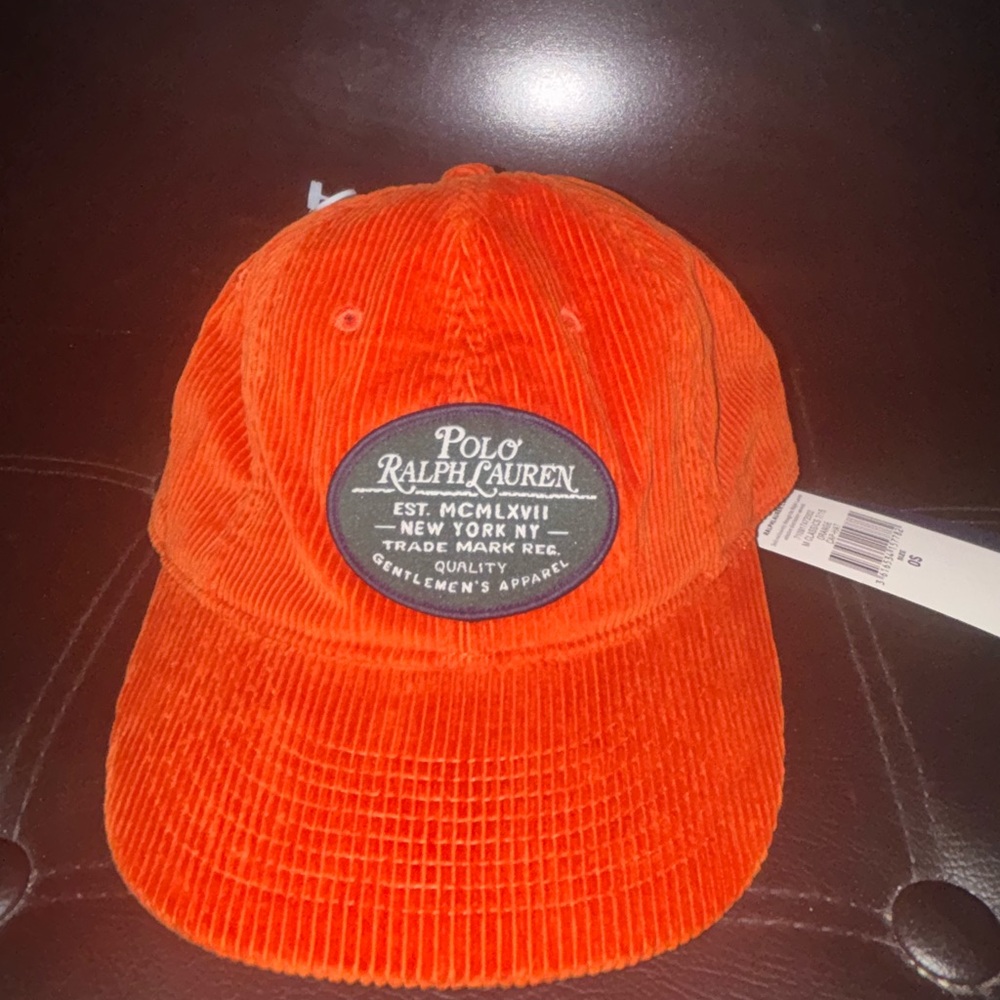 Ralph Lauren Vibrant Orange Corduroy Hat